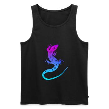 Lizard Lizard Gecko Reptile Iguana Salamander - Men's Premium Organic Tank Top - black - Front - Michal (187cm)