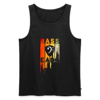 Vintage Bass EADG Bass Clef Bassist Motif - Men's Premium Organic Tank Top - black - Front - AI Model Male 178 light (178cm)