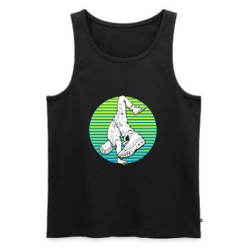 Breakdance Breakdancer Silhouette Geschenk - Männer Premium Bio Tank Top - Schwarz - Vorne - AI Model Male 178 light (178cm)