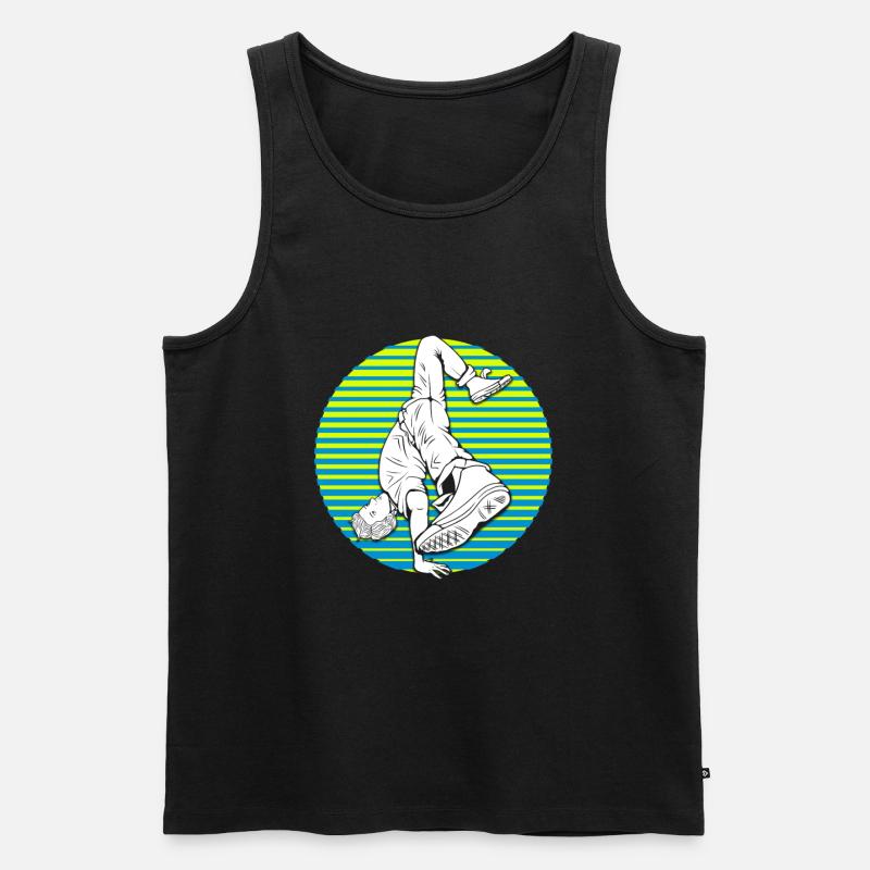 Breakdance Breakdancer Silhouette Geschenk - Männer Premium Bio Tank Top - Schwarz