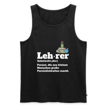 Lehrer Schule Definition Lustiges Geschenk - Männer Premium Bio Tank Top - Schwarz - Vorne - Michal (187cm)