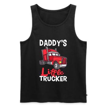 Daddy´s Little Trucker LKW Sohn Fernlastfahrer - Männer Premium Bio Tank Top - Schwarz - Vorne - AI Model Male 178 light (178cm)