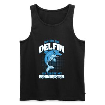 Delfin Behindert Sarkasmus Lustiger Spruch - Männer Premium Bio Tank Top - Schwarz - Vorne - AI Model Male 178 light (178cm)