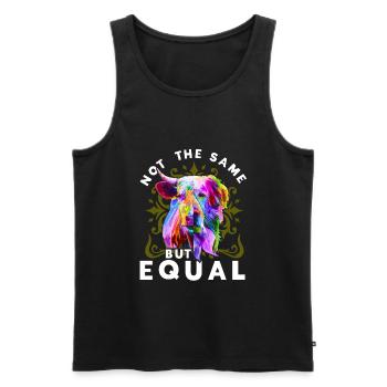 Not The Same But Equal Vegan Veganismus Geschenk - Männer Premium Bio Tank Top - Schwarz - Vorne - AI Model Male 178 light (178cm)