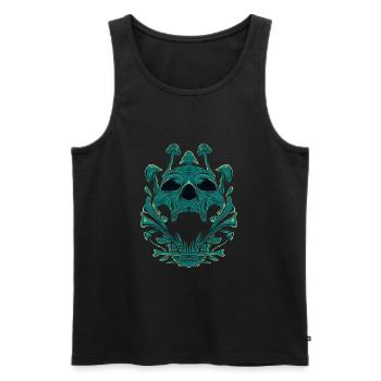 Skull Morel Mystic Mushrooms Mycologist Goth Fungi - Débardeur bio Premium Homme - noir - Devant - Michal (187cm)