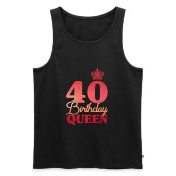 40 anniversaire Birthday Queen 40 ans - Débardeur bio Premium Homme - noir - Devant - AI Model Male 178 light (178cm)