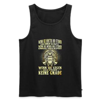 Wikinger Nordmänner Mythologie Spruch Motiv - Männer Premium Bio Tank Top - Schwarz - Vorne - Michal (187cm)