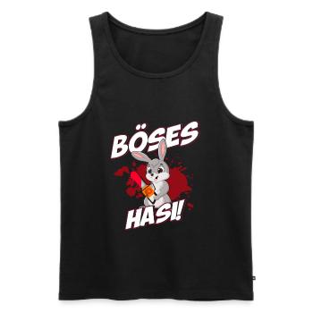 Böses Hasi Hase Ostern Halloween Lustiges Geschenk - Männer Premium Bio Tank Top - Schwarz - Vorne - Michal (187cm)