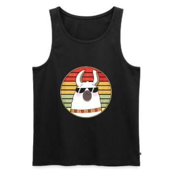 Cooles Lama Alpaca mit Sonnenbrille Geschenk - Männer Premium Bio Tank Top - Schwarz - Vorne - Michal (187cm)