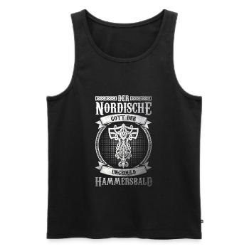 Nordische Mythologie Geduld Ungeduld Hammersbald - Männer Premium Bio Tank Top - Schwarz - Vorne - Michal (187cm)