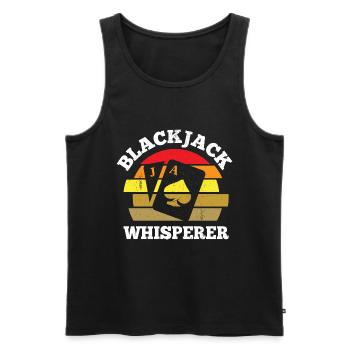Blackjack Whisperer Funny Casino Gambling Card - Männer Premium Bio Tank Top - Schwarz - Vorne - Michal (187cm)