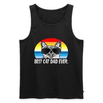 Meilleur chat papa jamais meilleur chat papa chat chaton - Débardeur bio Premium Homme - noir - Devant - Michal (187cm)