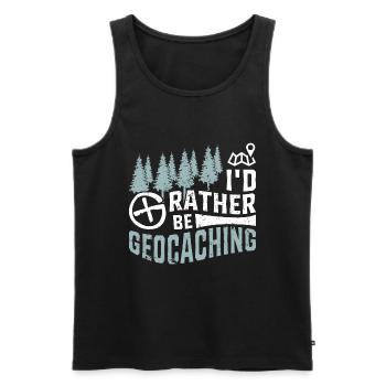 I'd Rather Be Geocaching Geocacher - Men's Premium Organic Tank Top - black - Front - AI Model Male 178 light (178cm)