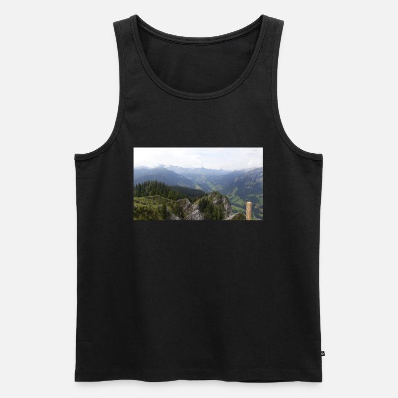 Alpenpanorama - Männer Premium Bio Tank Top - Schwarz