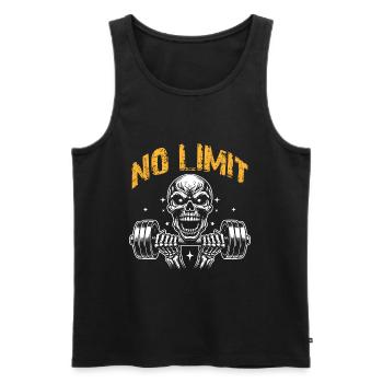 No Limit Hard Workout Skull with Dumbbell - Men's Premium Organic Tank Top - black - Front - Michal (187cm)