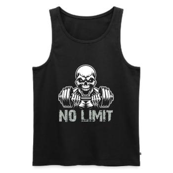 No Limit Hard Workout Skull with Dumbbell - Men's Premium Organic Tank Top - black - Front - Michal (187cm)