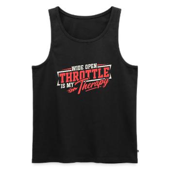 Vollgas ist meine Therapie - Männer Premium Bio Tank Top - Schwarz - Vorne - Michal (187cm)
