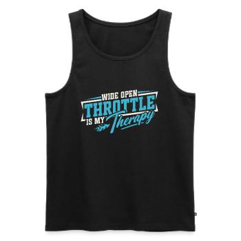 Vollgas ist meine Therapie - Männer Premium Bio Tank Top - Schwarz - Vorne - Michal (187cm)