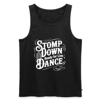 La danse en ligne, mon sport de danse et ma passion - Débardeur bio Premium Homme - noir - Devant - AI Model Male 178 light (178cm)