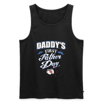 Daddys First Father Day - Father's Day - Dad - Men's Premium Organic Tank Top - black - Front - AI Model Male 178 light (178cm)