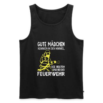 Firefighter woman firefighter saying gift - Men's Premium Organic Tank Top - black - Front - AI Model Male 178 light (178cm)
