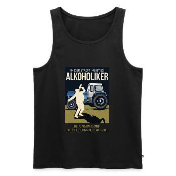 Fortschritt Traktor Landwirt Traktor Dorf Geschenk - Männer Premium Bio Tank Top - Schwarz - Vorne - AI Model Male 178 light (178cm)
