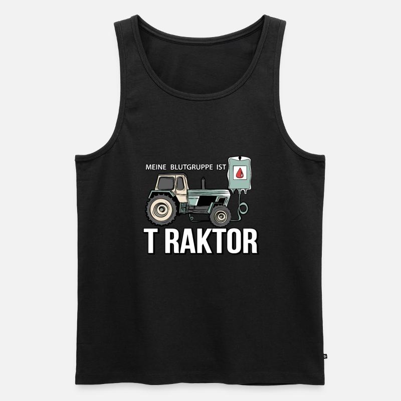 Fortschritt Traktor Hektar Landwirt Geschenk - Männer Premium Bio Tank Top - Schwarz