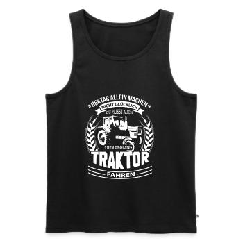 Fortschritt Traktor Landwirt Trecker Hektar DDR - Männer Premium Bio Tank Top - Schwarz - Vorne - AI Model Male 178 light (178cm)