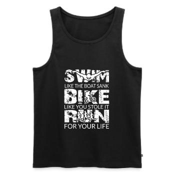 Triathlete Triathlon - Men's Premium Organic Tank Top - black - Front - AI Model Male 178 light (178cm)