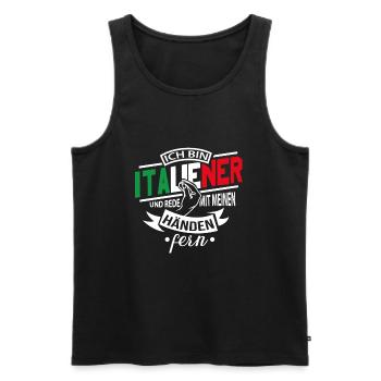 Italiener Mit Händen Reden Italien Geschenk - Männer Premium Bio Tank Top - Schwarz - Vorne - Michal (187cm)