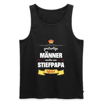Stiefpapa Bonus Papa Stiefvater - Männer Premium Bio Tank Top - Schwarz - Vorne - AI Model Male 178 light (178cm)