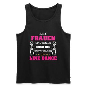 Line Dance Linedance Country Tanz Frau Geschenk - Männer Premium Bio Tank Top - Schwarz - Vorne - Michal (187cm)