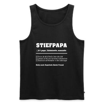 Stiefpapa Bonus Papa Stiefvater Begriff - Männer Premium Bio Tank Top - Schwarz - Vorne - Michal (187cm)