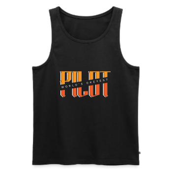 Pilot Captain Pilot Glider - Men's Premium Organic Tank Top - black - Front - AI Model Male 178 light (178cm)