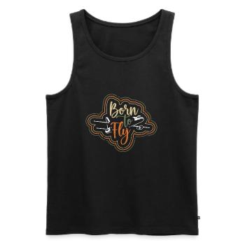 Pilot Captain Pilot Glider - Men's Premium Organic Tank Top - black - Front - AI Model Male 178 light (178cm)
