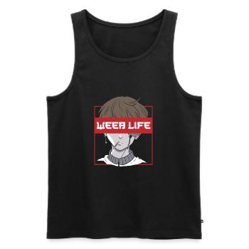 Anime Fan Present Japanese Cartoon Cosplay - Men's Premium Organic Tank Top - black - Front - Michal (187cm)