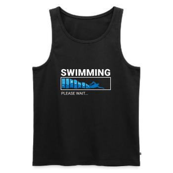 Les nageurs présentent des sports nautiques Natation Plongée - Débardeur bio Premium Homme - noir - Devant - AI Model Male 178 light (178cm)