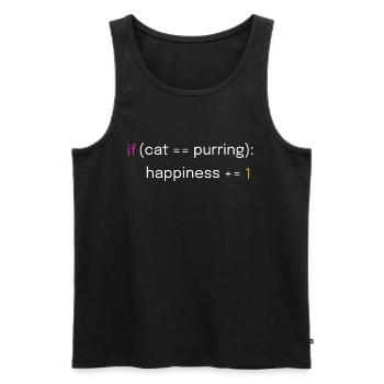 Conception de chat et de codage - Débardeur bio Premium Homme - noir - Devant - AI Model Male 178 light (178cm)