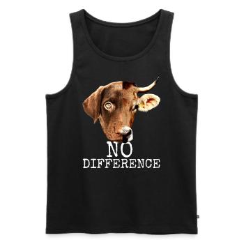 No Difference Pro Vegan Vegetan Tierschutz - Débardeur bio Premium Homme - noir - Devant - AI Model Male 178 light (178cm)