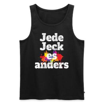 Kölsch jeden jeck es anders Kölner Grundgesetz Köln - Débardeur bio Premium Homme - noir - Devant - AI Model Male 178 light (178cm)