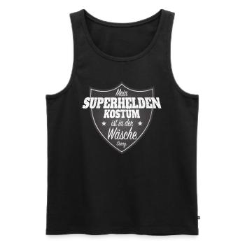 Costume de super-héros est à la lessive Carnaval Cologne - Débardeur bio Premium Homme - noir - Devant - Michal (187cm)