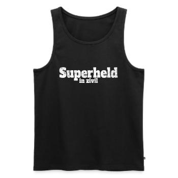 Superheld In Zivil Superhelden Kostüm Motto Party - Männer Premium Bio Tank Top - Schwarz - Vorne - AI Model Male 178 light (178cm)