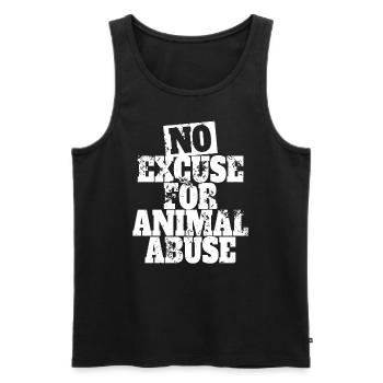 Aucune excuse pour la maltraitance des animaux Bien-être animal Amour animal - Débardeur bio Premium Homme - noir - Devant - AI Model Male 178 light (178cm)