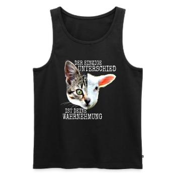 Der Unterschied Ist Deine Wahrnehmung Vegan Katzen - Männer Premium Bio Tank Top - Schwarz - Vorne - Michal (187cm)