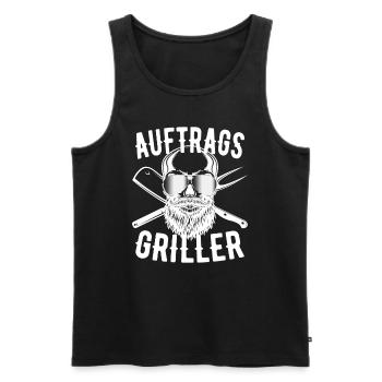 Contract Griller Steak Grilling Summer Licence Grill - Men's Premium Organic Tank Top - black - Front - AI Model Male 178 light (178cm)