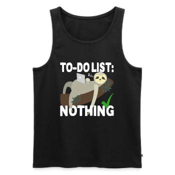 To-Do List Nothing Todo List Nothing Sloth Lazy - Men's Premium Organic Tank Top - black - Front - AI Model Male 178 light (178cm)