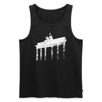 Berlin Brandenburger Tor Vintage Skyline Berliner - Männer Premium Bio Tank Top - Schwarz - Vorne - Michal (187cm)