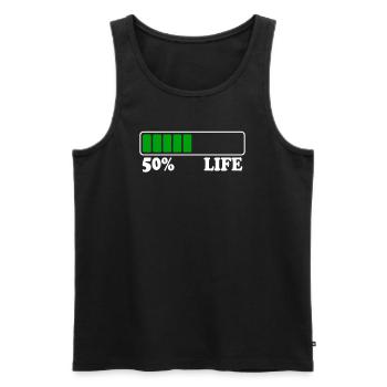 50th Birthday 50% Life 50 Years of Life Loading Beam - Men's Premium Organic Tank Top - black - Front - AI Model Male 178 light (178cm)