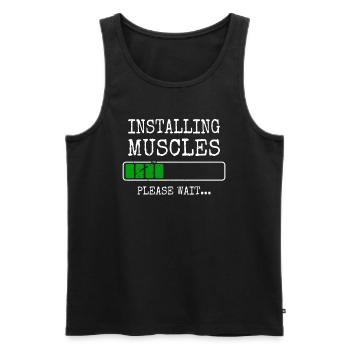 Installing Muscles Muskeln Installiert Gym Workout - Männer Premium Bio Tank Top - Schwarz - Vorne - AI Model Male 178 light (178cm)