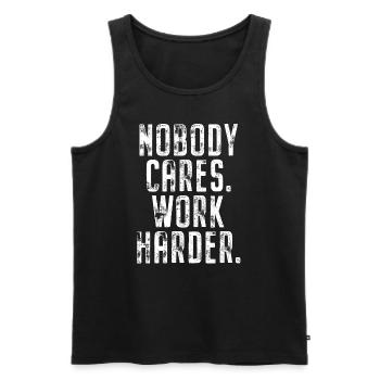 Nobody Cares Work Harder Training Motivation Sport - Men's Premium Organic Tank Top - black - Front - AI Model Male 178 light (178cm)